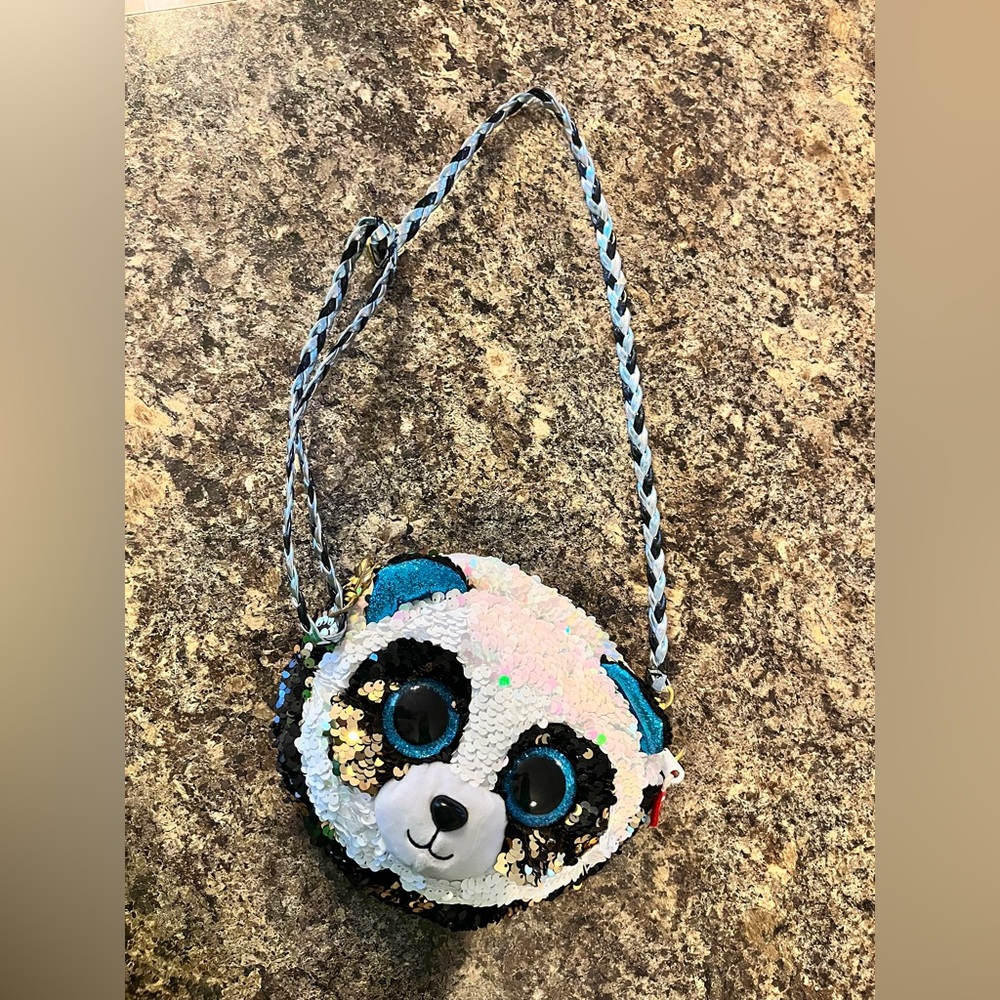 TY Bamboo Sequin Panda Crossbody Bag for Kids